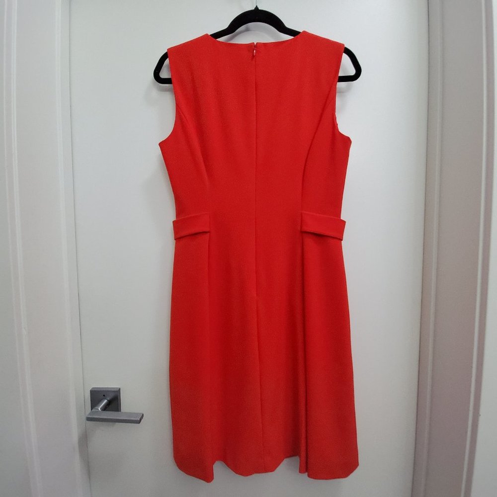 Calvin Klein Blood Orange (Red) Pleated Fully-Lined Dress Size 8 - Picture 14 of 16